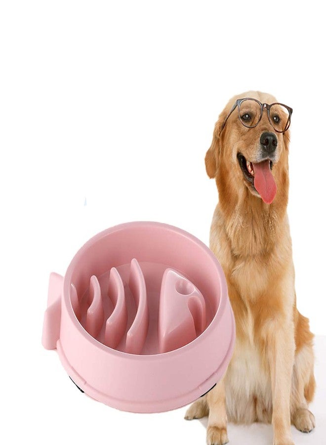 DotPet Slow Feeding Bowl, Fun Interactive Feeder Bloat Stop Pets Dog Bowl Preventing Feeder Anti Gulping Healthy Eating Diet Fish Shape Pet Bowls Against Bloat, Indigestion and Obesity (Pink) - Image 1